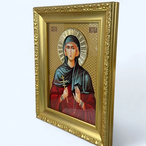 Prepodobna mati Paraskeva luksuzna ikona za krsnu slavu serbianshop - 41 x 33 cm-2
