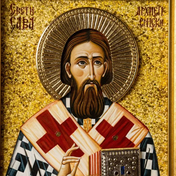 Sveti Sava prvi srpski arhiepiskop luksuzna ikona serbianshop - 29 x 23 cm-3