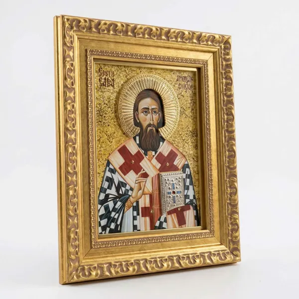 Sveti Sava prvi srpski arhiepiskop luksuzna ikona serbianshop - 29 x 23 cm-2
