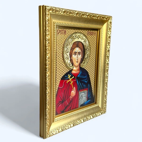 Velika slavska ikona Sveti Trifun na drvetu 41x33 cm pozlacena-2