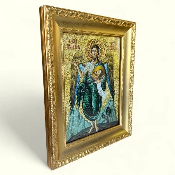 Ikona Usekovanje glave Svetog Jovana Krstitelja u ramu 41x33 cm sa 24k pozlatom-2