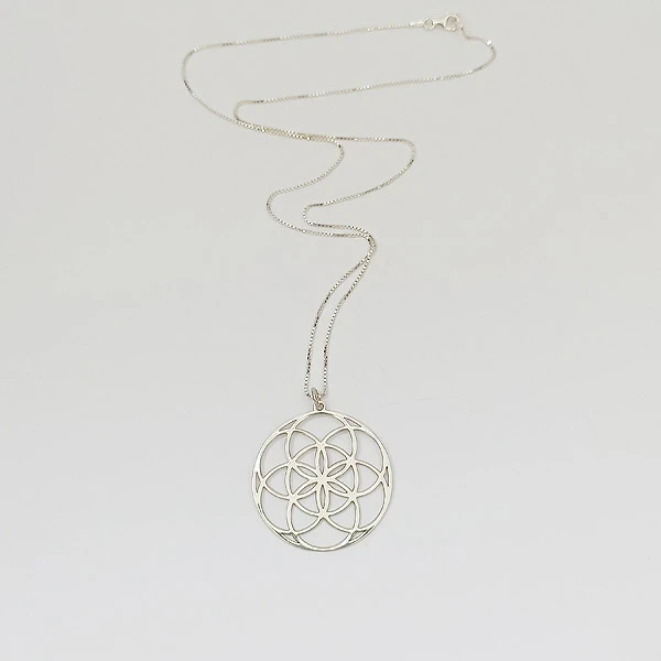 SILVER NECKLACE FLOWER OF LIFE SLAVIC MYTHOLOGY-1