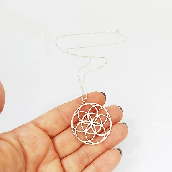 SILVER NECKLACE FLOWER OF LIFE SLAVIC MYTHOLOGY-2
