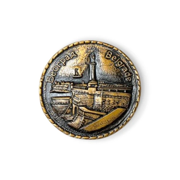 SOUVENIR MAGNET ROUND KALEMGDAN BRONZE-1