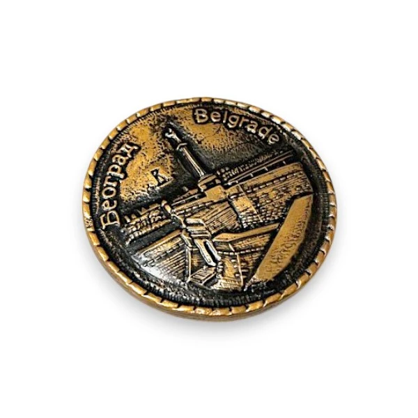 SOUVENIR MAGNET ROUND KALEMGDAN BRONZE-2