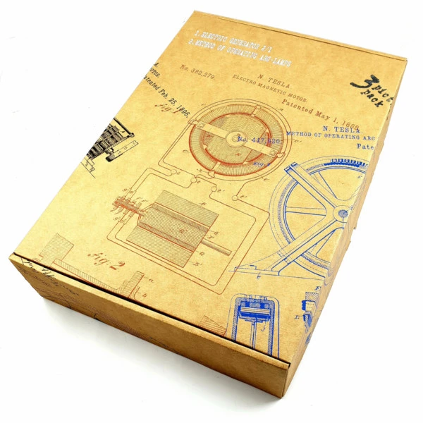 TESLA PATENTI grafika, 3pack, drveni ram, Nikola Tesla Patents, set 1-8