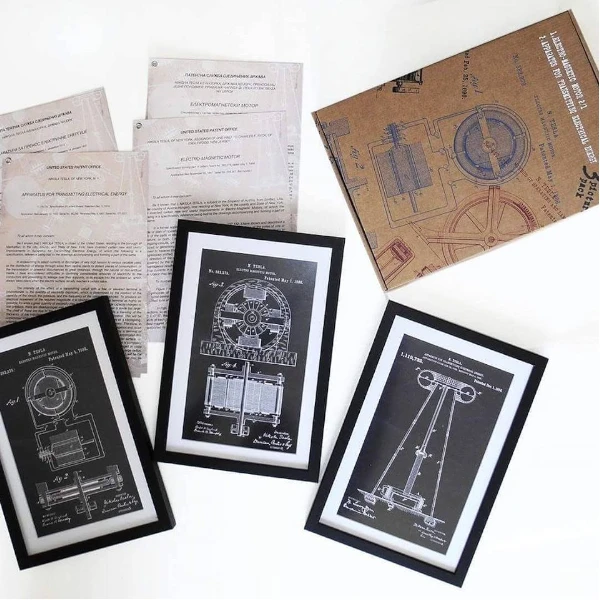 TESLA PATENTS Graphics, 3pack, Nikola Tesla Patents, Set 2-1