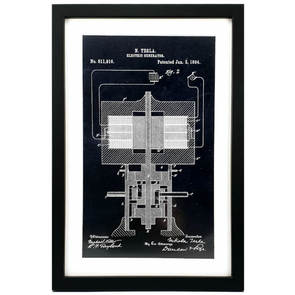 TESLA PATENTS Graphics, 3pack, Nikola Tesla Patents, Set 3-4