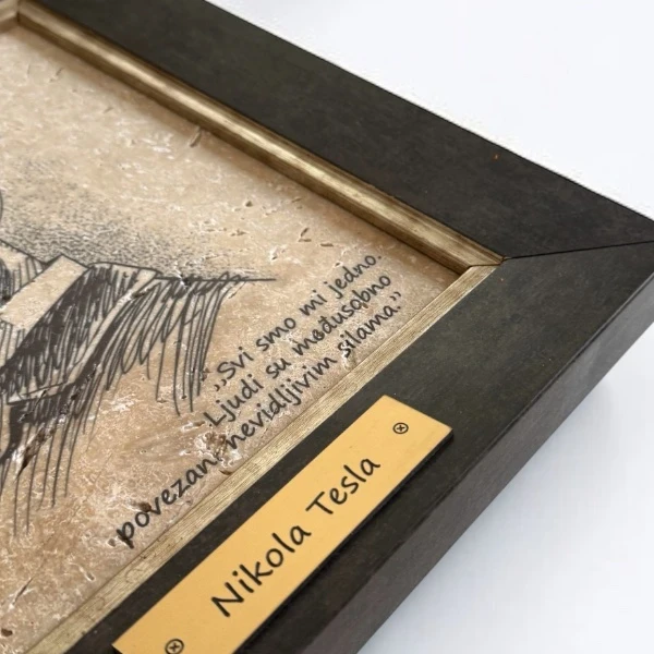NIKOLA TESLA - QUOTE ON STONE, FRAMED-3