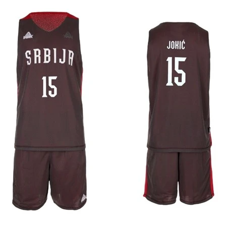 TRAINING JERSEY SERBIA 24 RED-GREY JOKIC 15 AND BOGDANOVIC 7-2