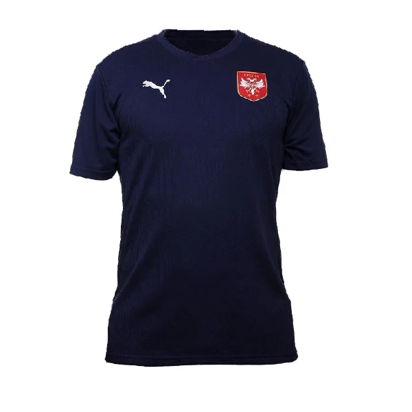 SERBIA EURO 2024 FOOTBALL TRAINING JERSEY - NAVY WHITE, PUMA-1