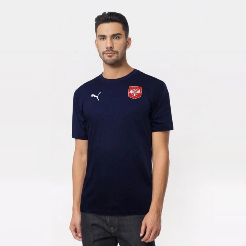 SERBIA EURO 2024 FOOTBALL TRAINING JERSEY - NAVY WHITE, PUMA-2