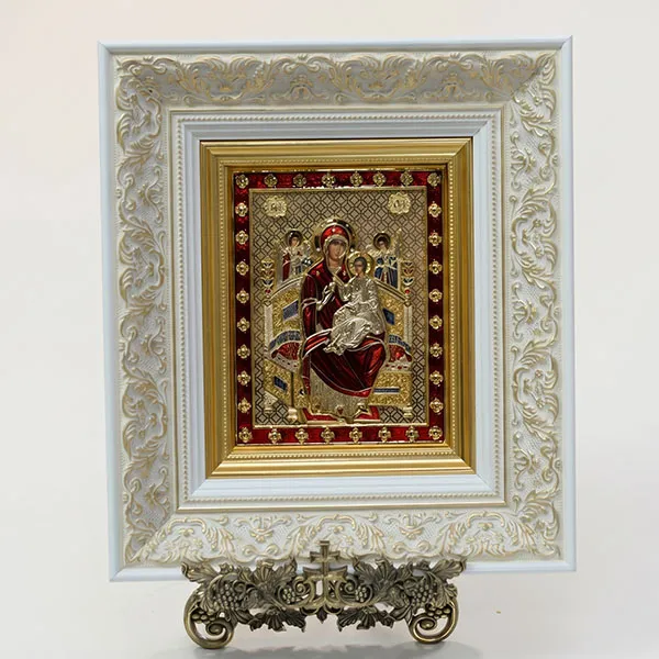 Uramljena ikona Bogorodica Svecarica sa pozlatom serbianshop - 29 x 25.5 cm -3