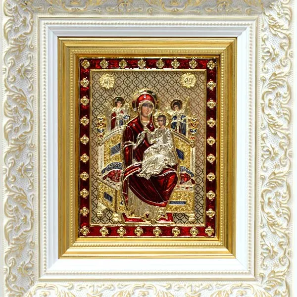 Uramljena ikona Bogorodica Svecarica sa pozlatom serbianshop - 29 x 25.5 cm -2