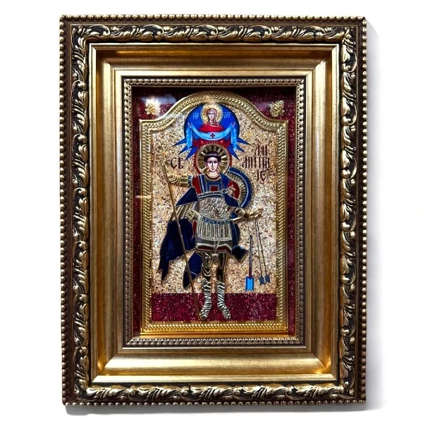 Large luxury icon Saint Dimitrije 42x36 cm-1
