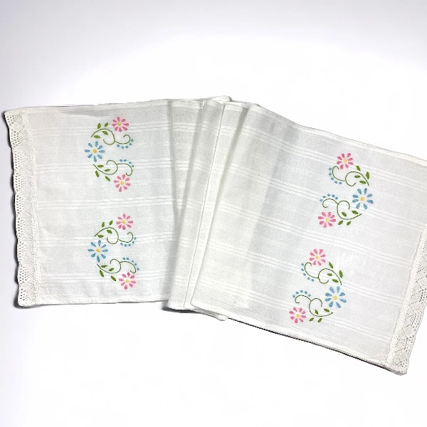 EMBROIDERED TOWEL - PINK LITTLE FLOWERS | SERBIANSHOP.COM-4
