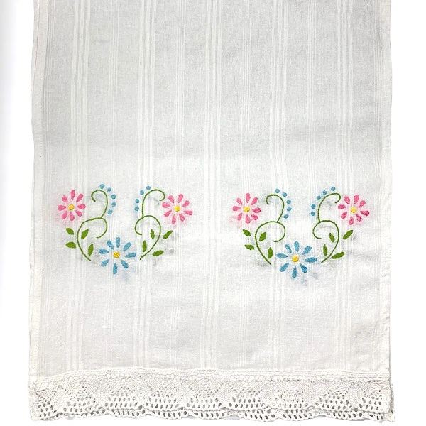 EMBROIDERED TOWEL - PINK LITTLE FLOWERS | SERBIANSHOP.COM-3