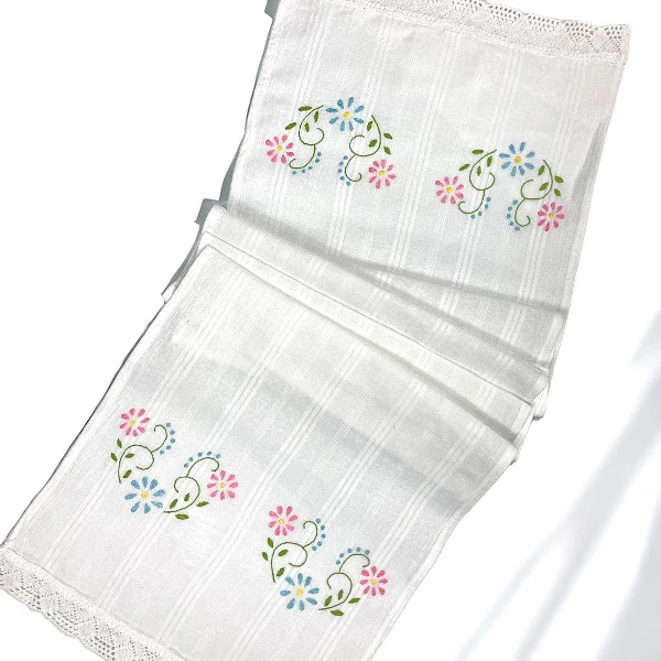 EMBROIDERED TOWEL - PINK LITTLE FLOWERS | SERBIANSHOP.COM-2
