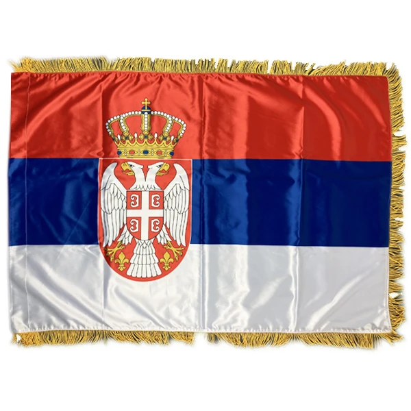 Zastava Srbije sa resama, materijal krep saten-1