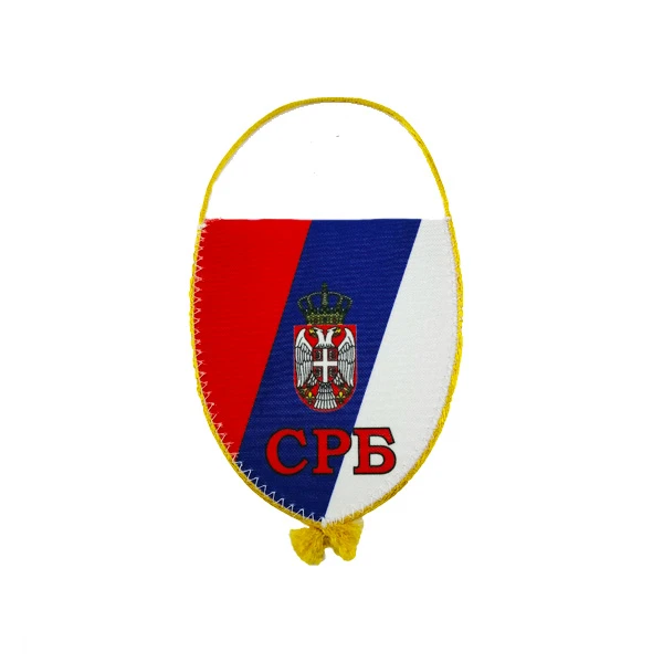 Flag of Serbia For Rearview Mirror - 7x10cm-1