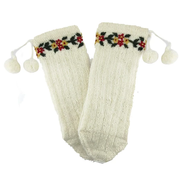 WOMEN'S WOOL SOCKS FLORAL EMBRODIERY-1