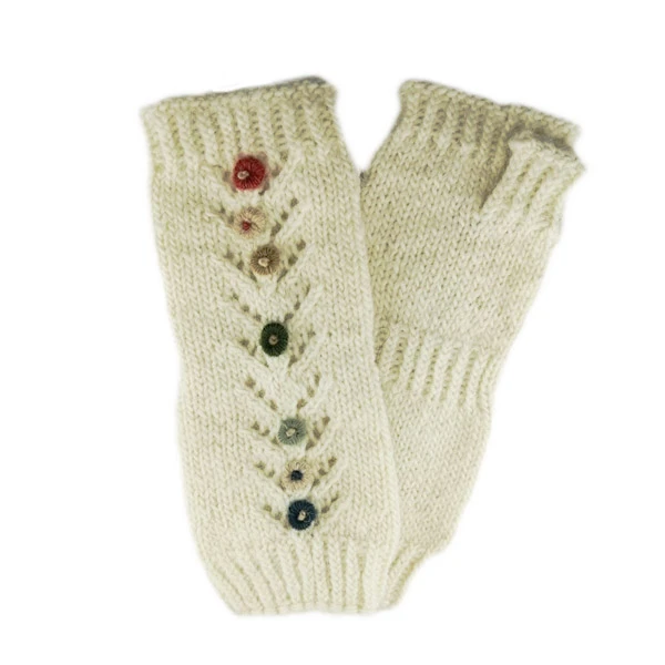WHITE GLOVES WITH FLORAL EMBRODIERY-1