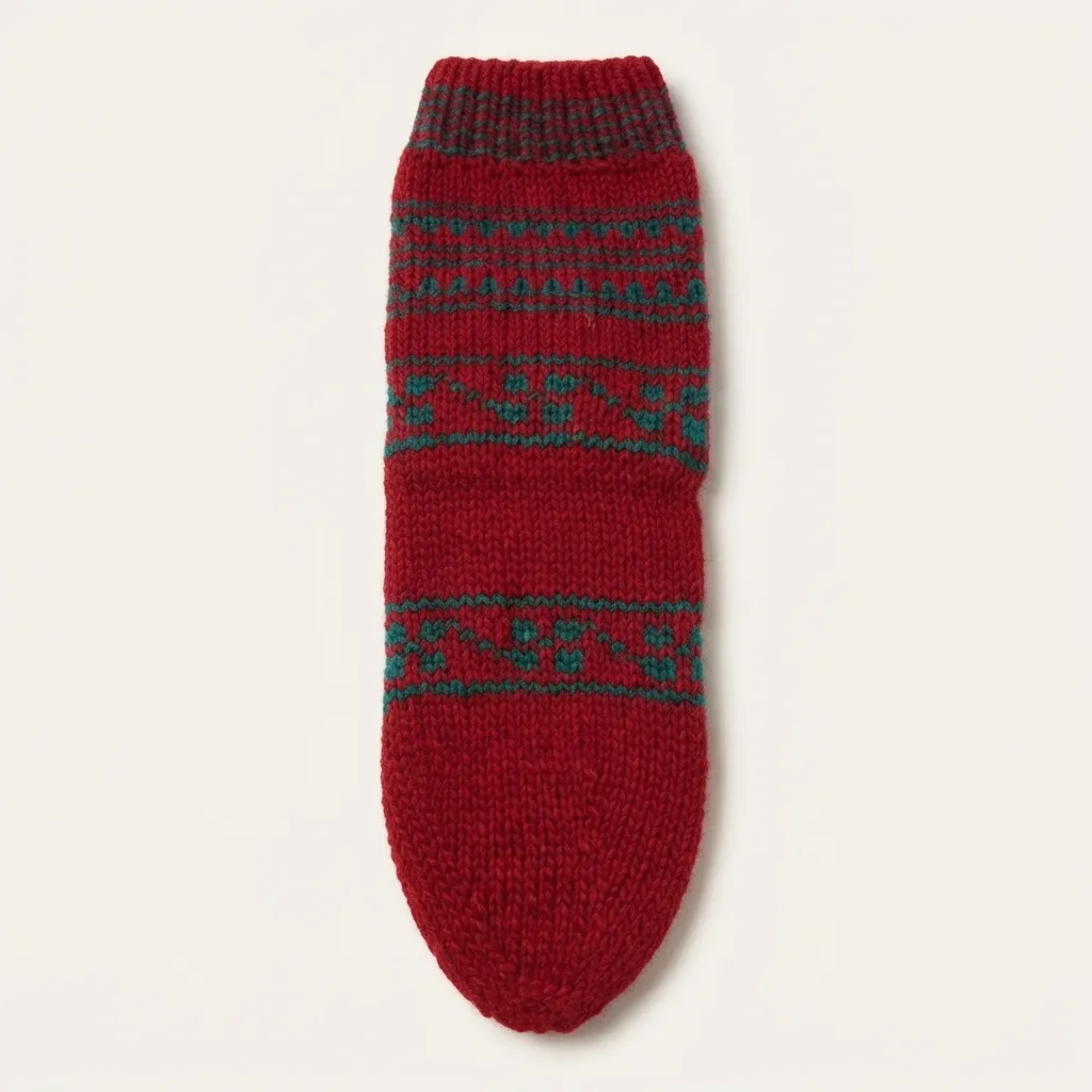 zenske-pletene-vunene-carape-teget-crvene-sa-etno-sarama-rucni-rad-2