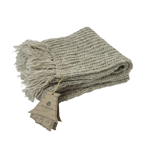 WOMEN'S SCARF BEIGE - WOOL Sirogojno-1