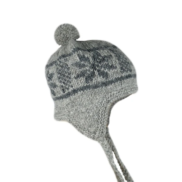 WINTER CAP GRAY - NORDIC MOTIFS Sirogojno-1