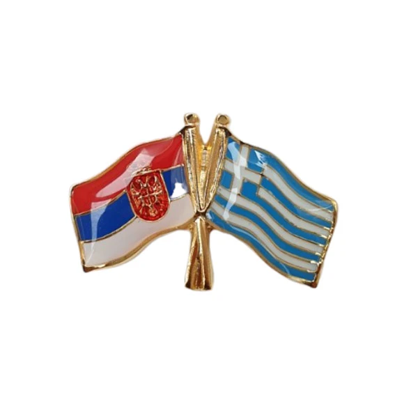 SERBIA-GREECE FLAG BADGE-1
