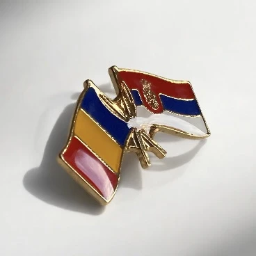 SERBIA - ROMANIA FLAG BADGE-2