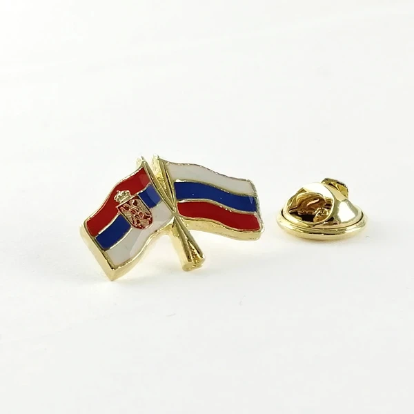 BADGE FLAG SERBIA-RUSSIA-1