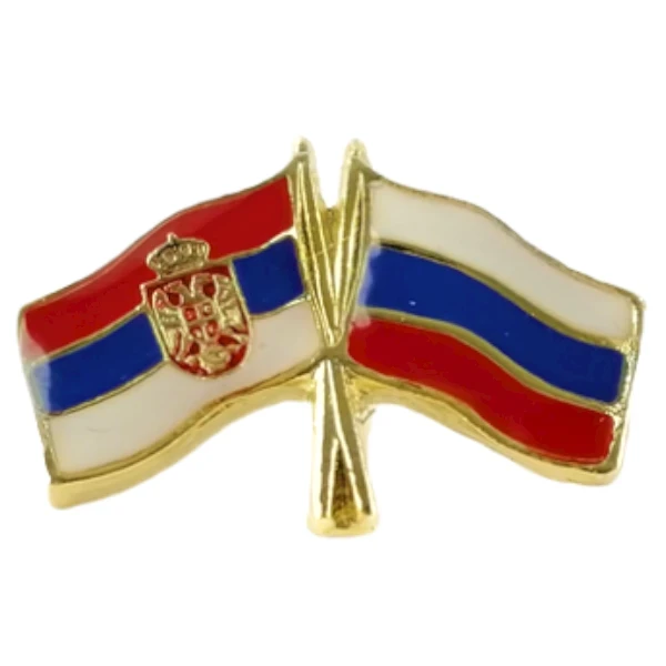 BADGE FLAG SERBIA-RUSSIA-2