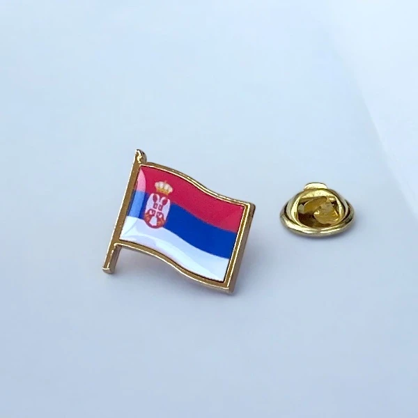 BADGE - FLAG OF SERBIA IN GOLD-2
