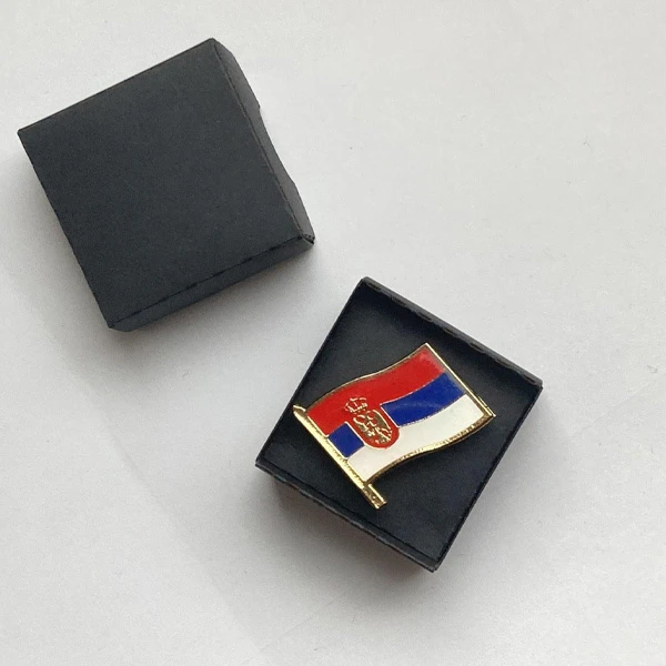 BADGE - FLAG OF SERBIA IN GOLD-1