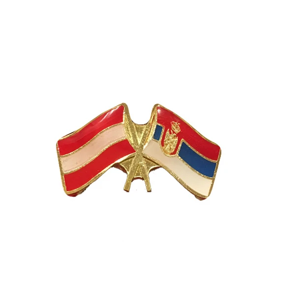SERBIA - AUSTRIA FLAG BADGE-1