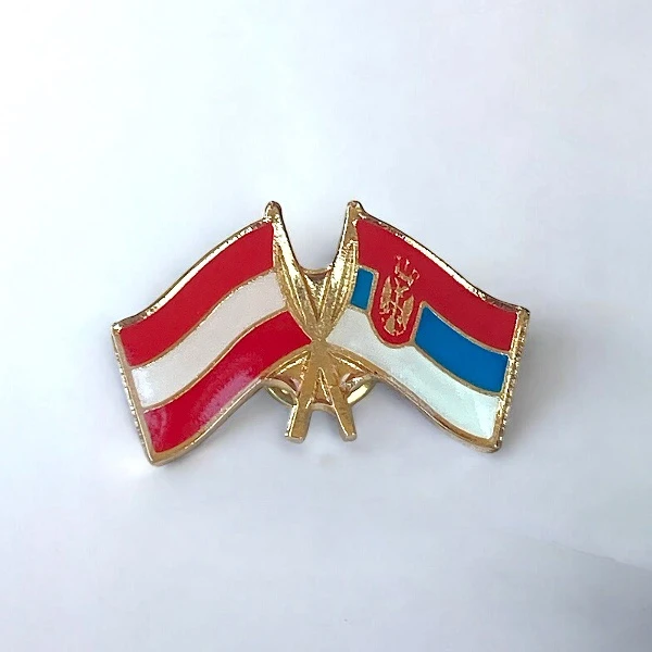 SERBIA - AUSTRIA FLAG BADGE-1