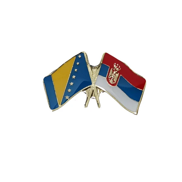 SERBIA - BOSINIA AND HERZEGOVINA FLAG BADGE-1