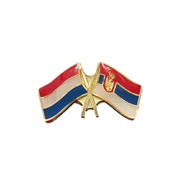 SERBIA - THE NEATHERLANDS FLAG BADGE-1