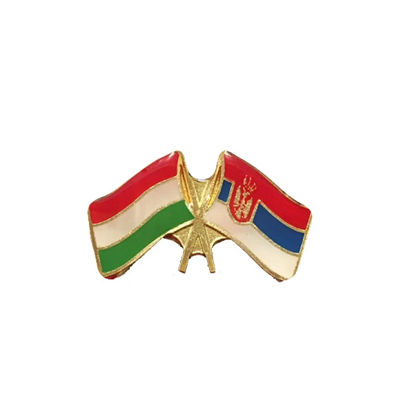 SERBIA - HUNGARY FLAG BADGE-1
