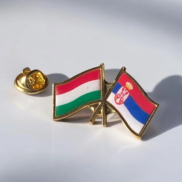 SERBIA - HUNGARY FLAG BADGE-1