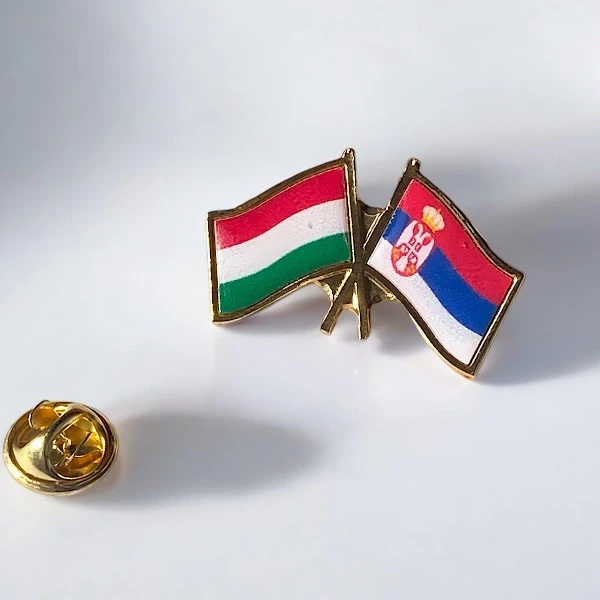 SERBIA - HUNGARY FLAG BADGE-3