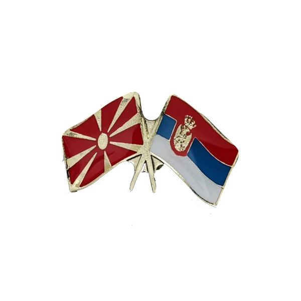 SERBIA - MACEDONIA FLAG BADGE-1