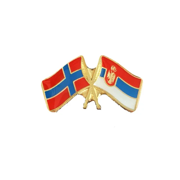 SERBIA - NORWAY FLAG BADGE-1