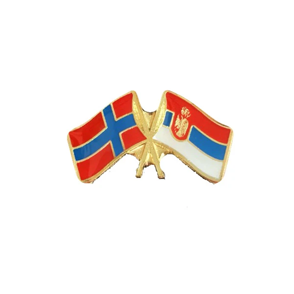 SERBIA - NORWAY FLAG BADGE-3