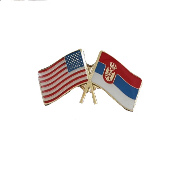 SERBIA - USA FLAG BADGE-1