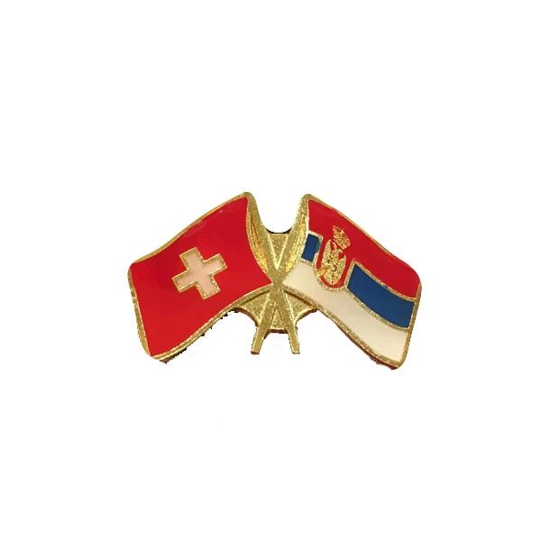 SERBIA - SWITZERLAND FLAG BADGE-1