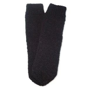 Wool socks - black, hand knitted, unisex