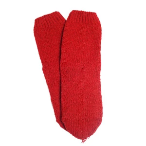 Wool socks - red, hand knitted, unisex