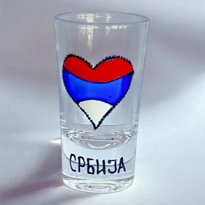 Čašica za rakiju Srbija srce